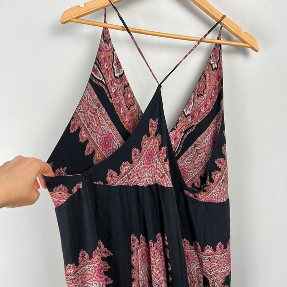Free People Heart Snatcher Paisley Print Wide Leg Jumpsuit S Boho Festival Beach - Picture 6 of 10